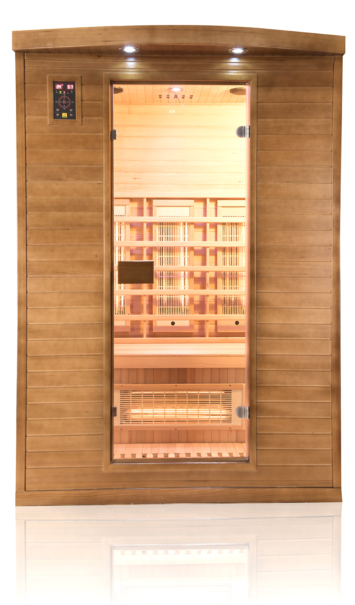 Produit sauna spectra 2 places personnalisé l'orange bleue