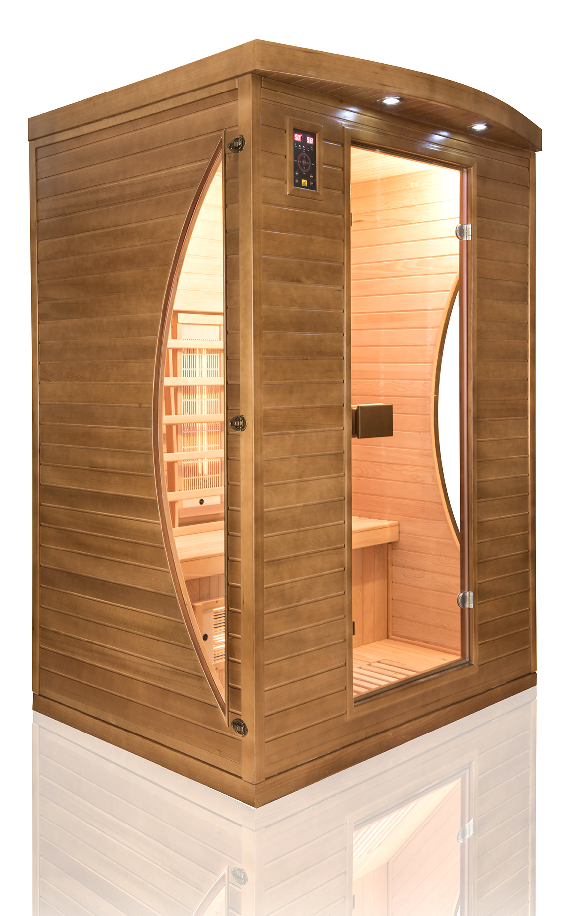 Produit sauna spectra 2 places personnalisé l'orange bleue